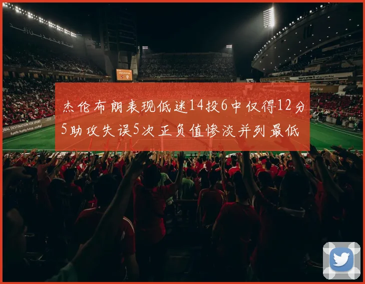 杰伦布朗表现低迷14投6中仅得12分5助攻失误5次正负值惨淡并列最低